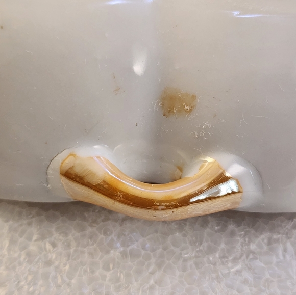 Vtg Peach Lusterware Hand Painted Floral Bowl - Picture 14 of 16